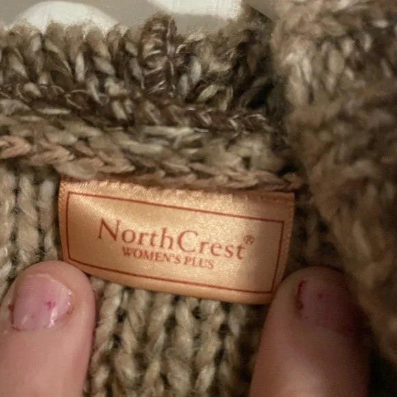 NorthCrest Plus Hooded Wool Blend Button Up Striped Cardigan Sweater Size 2X - Picture 5 of 8